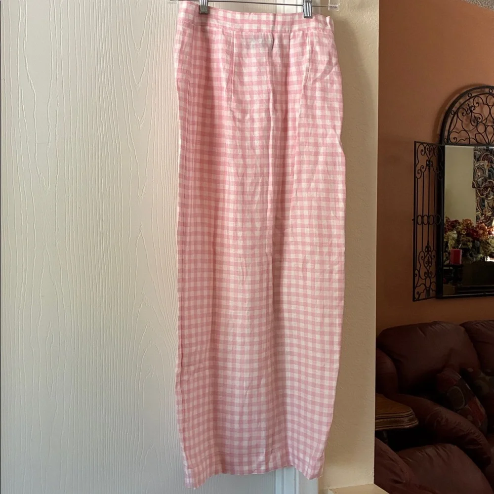 Sleeper Pink Gingham Maxi Wrap Skirt with Button Waist, small, NWOT - Picture 2 of 8
